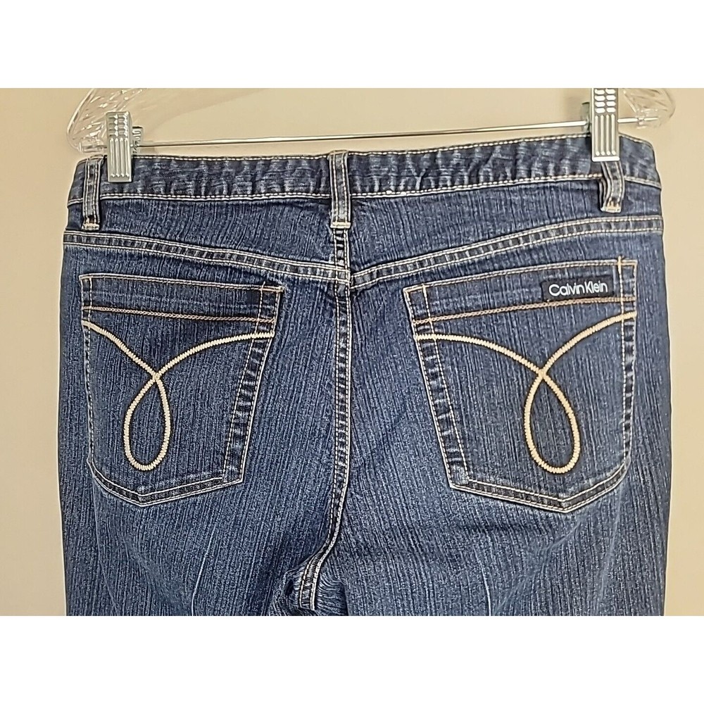 Calvin Klein Flare Womens Size 12 Blue Medium Wash Denim Mid Rise Jeans
